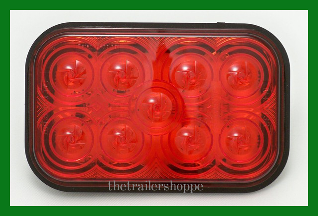 Maxxima Red 5″ Rectangular SST Stop Turn Tail 9 LED Tail Light M42213R