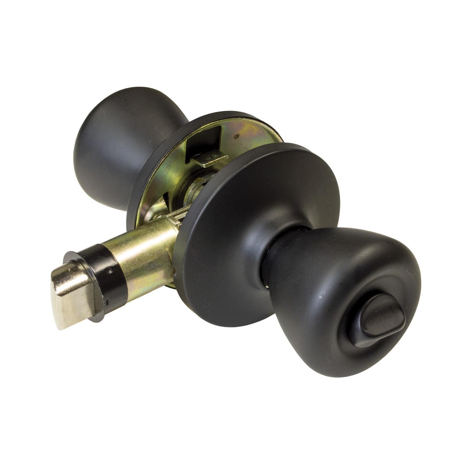 Global Link Locking Interior RV Mobile Home Door Knob, Matte Black