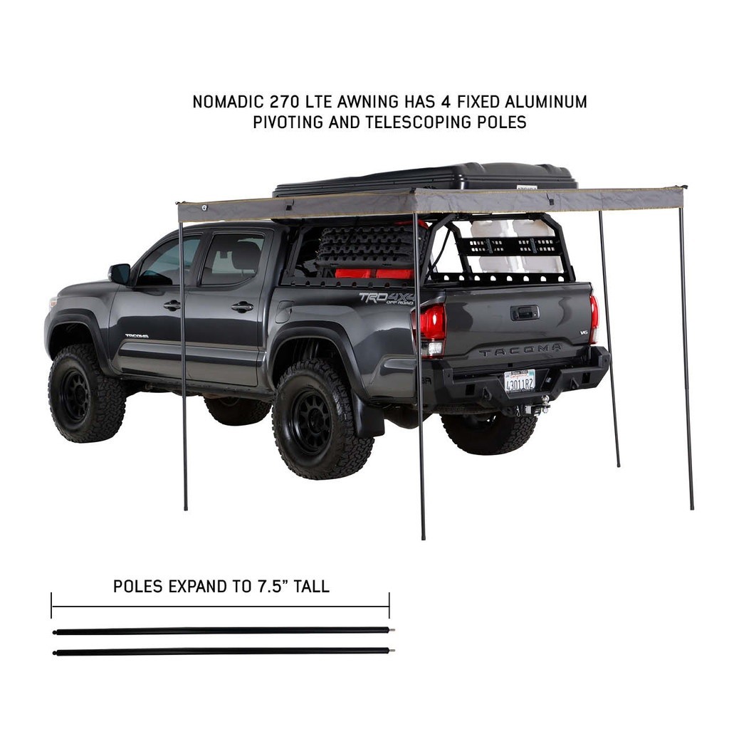 Overland Vehicle Systems 19679907 Awning Nomadic 270LTE 75 Square Feet Gray