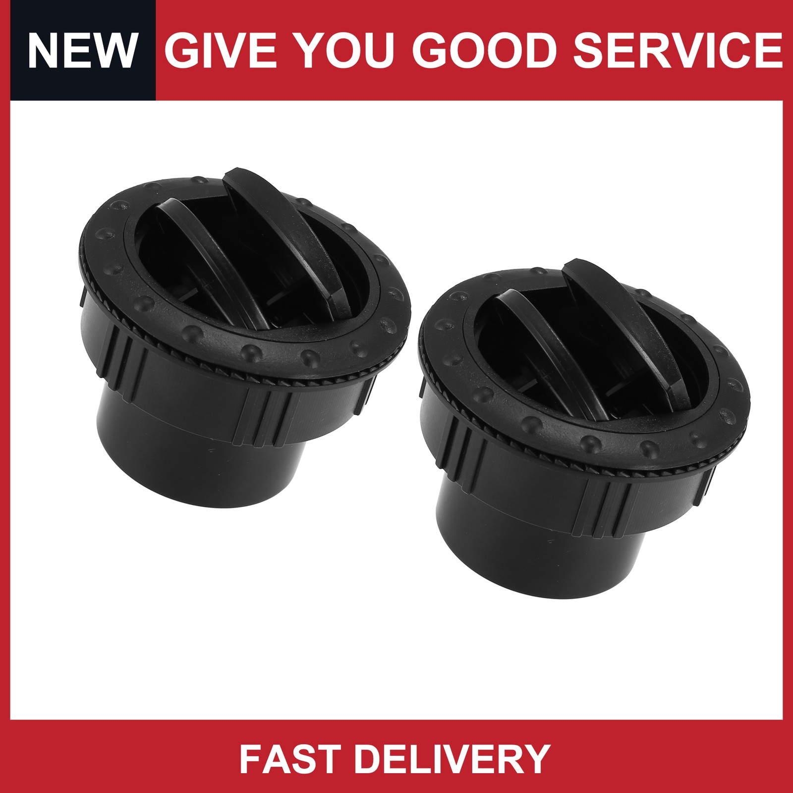 Universal Air Conditioning Vent Outlet Removable Rotatable Round 60mm Pack of 2