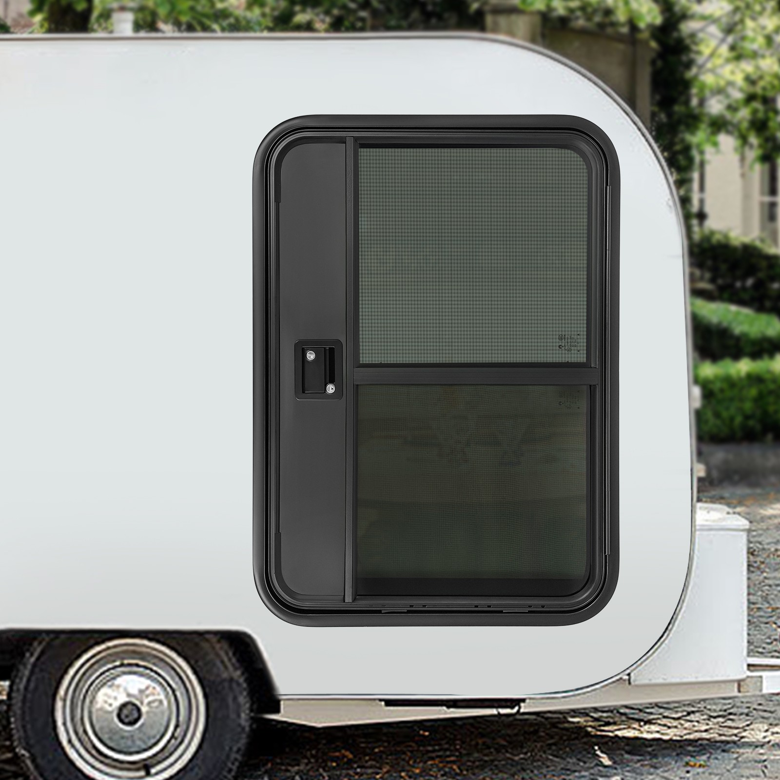 RV Camper Teardrop Trailer Door, Right Passenger Side RV Camper Entry Door Black