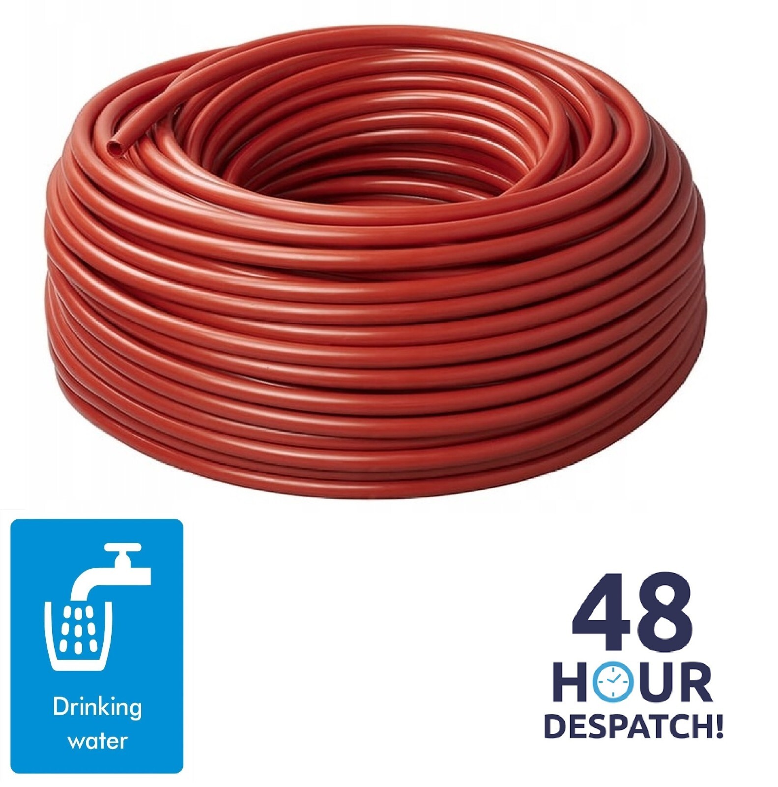 Fresh Food Safe Drinking Water Hose Pipe Caravan Motorhome Boat Red 10mm 3/8″