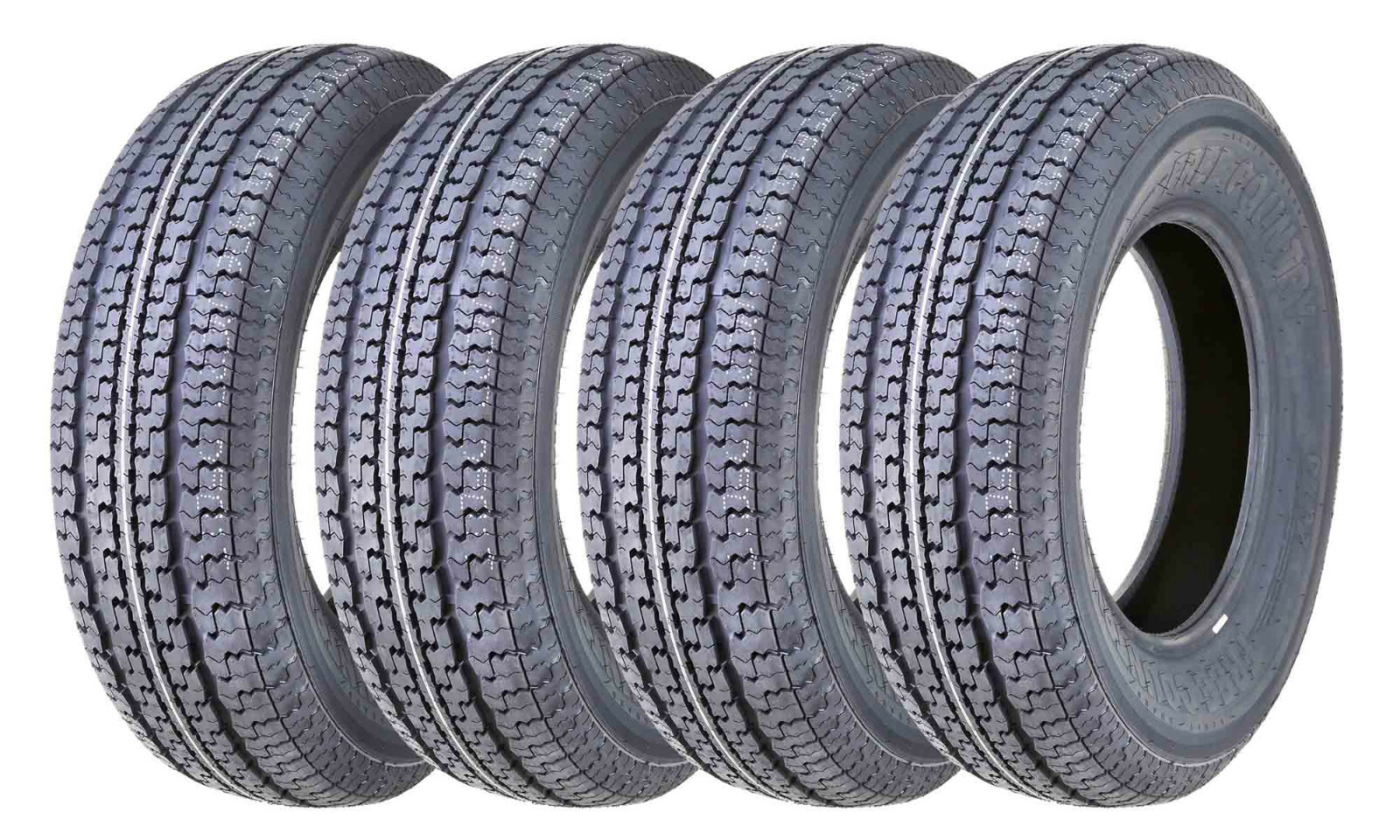 4 Trailer Tires ST175/80R13 FREE COUNTRY Radial 8 Ply LR D Speed M w/Scuff Guard