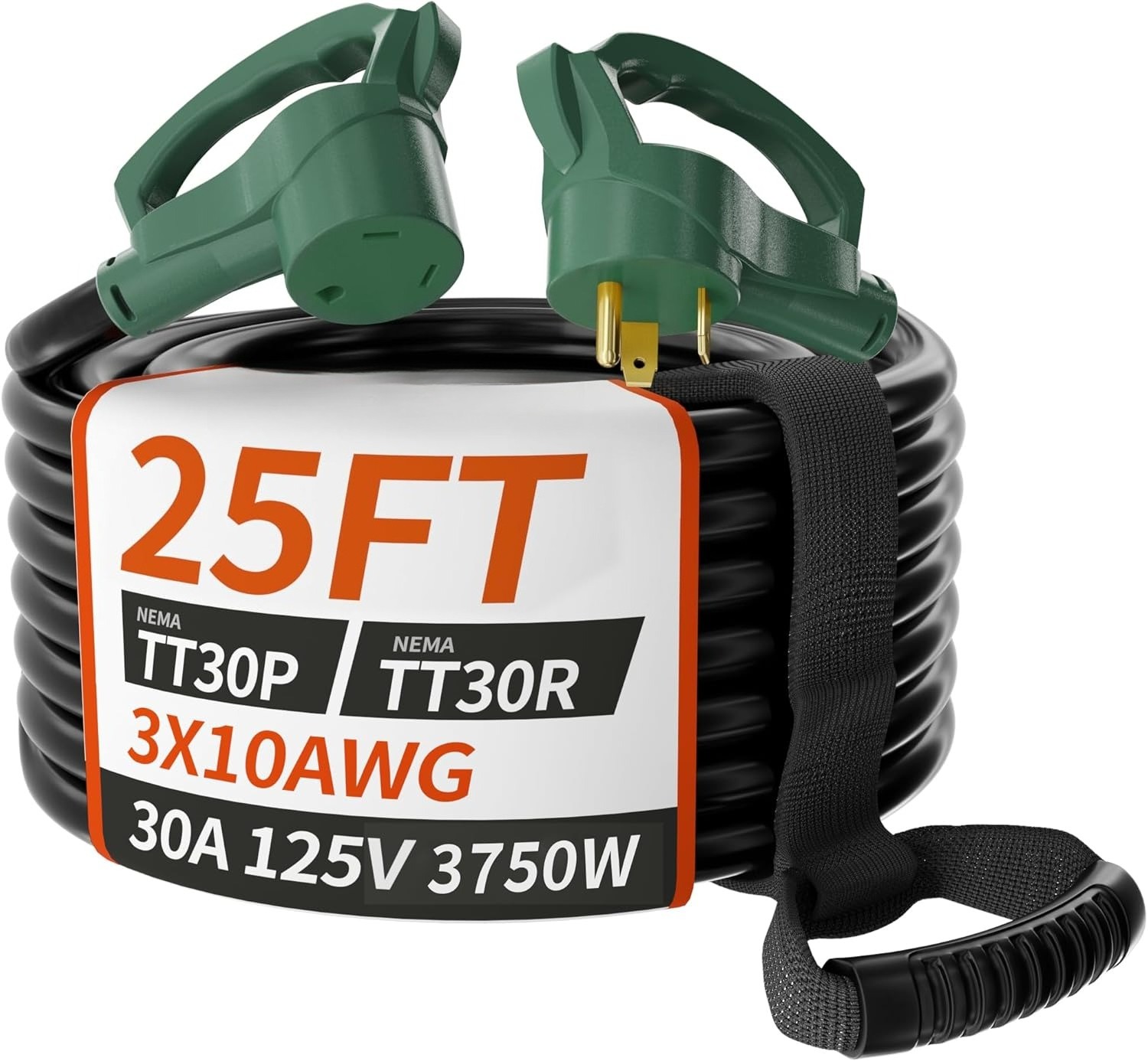 25 FT 30 Amp RV Extension Cord Outdoor, Flexible Heavy Duty 10/3 Gauge STW RV