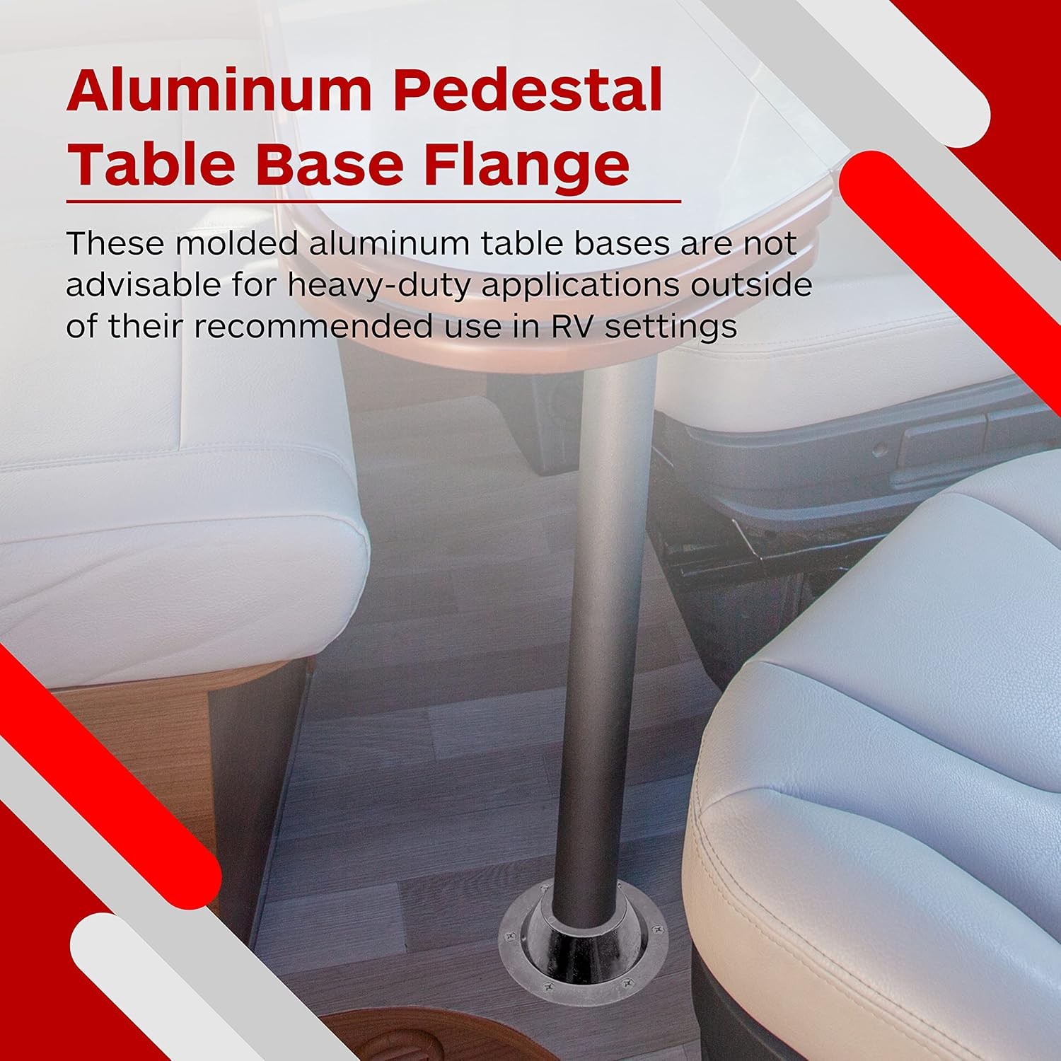 (2-Pack, Sliver) Aluminum RV Table and Floor Mounting Base (Standard Size)