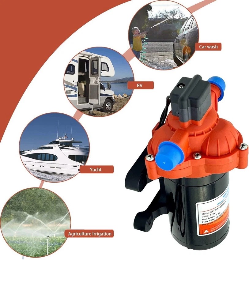 80PSI 7.5GPM Washdown Deck Wash Pump Kit 12V Self-Priming Marine/RV Caravan Boat