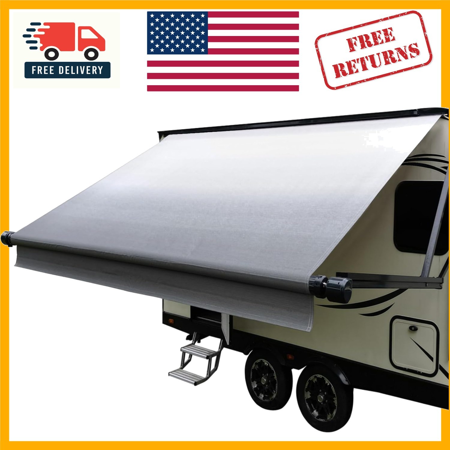 18.5 oz Vinyl RV Awning Replacement Fabric – UV & Waterproof Protection