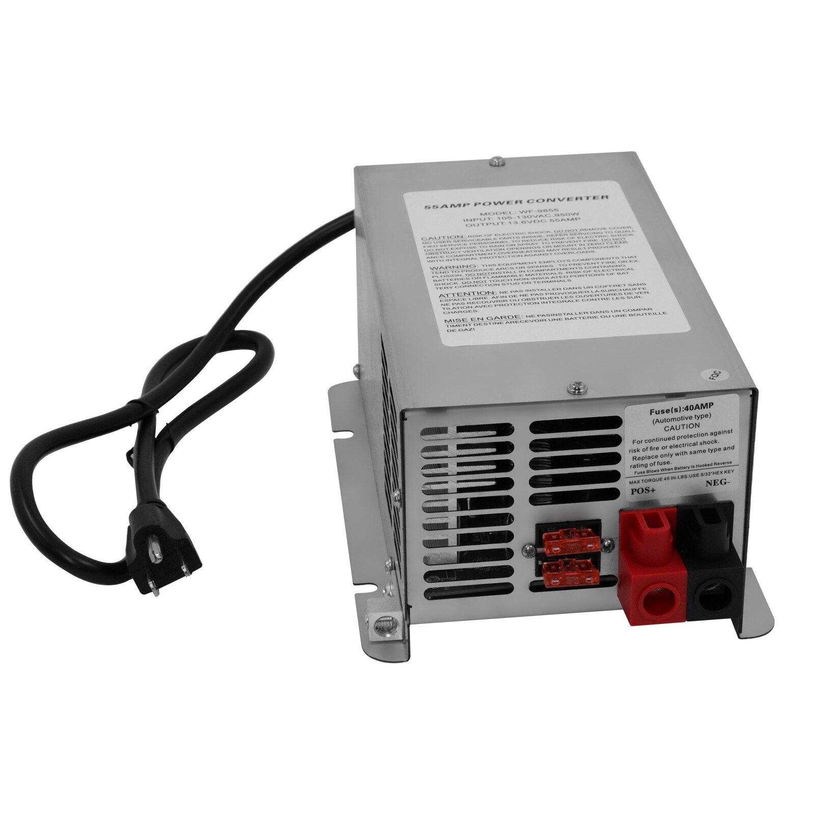WF-9855 RV Converter 55 Amp Deck Mount Camper 105-130V AC RV Battery Charger