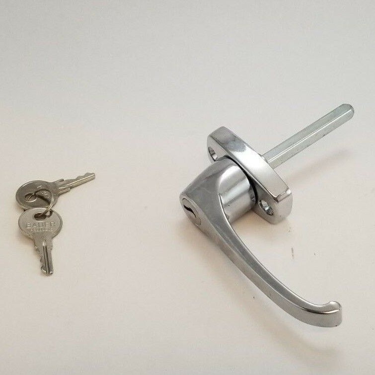 Universal Locking L Handle Chrome Finish Trailer Camper RV Garage Door Baggage