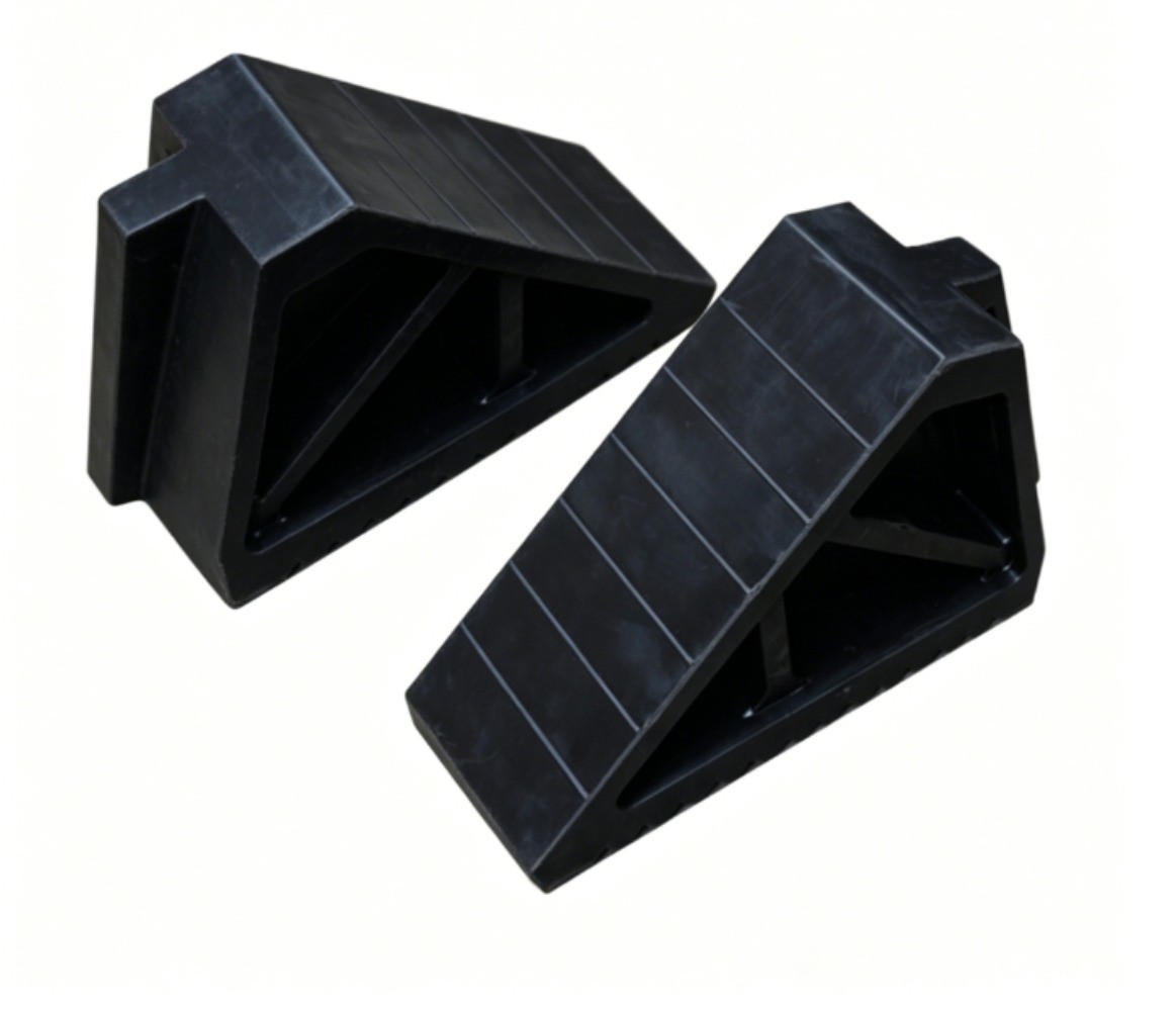 2 pack Rubber Wheel Chock Trailer RV Camper Truck Car Tire Stopper 12”x5”x7”