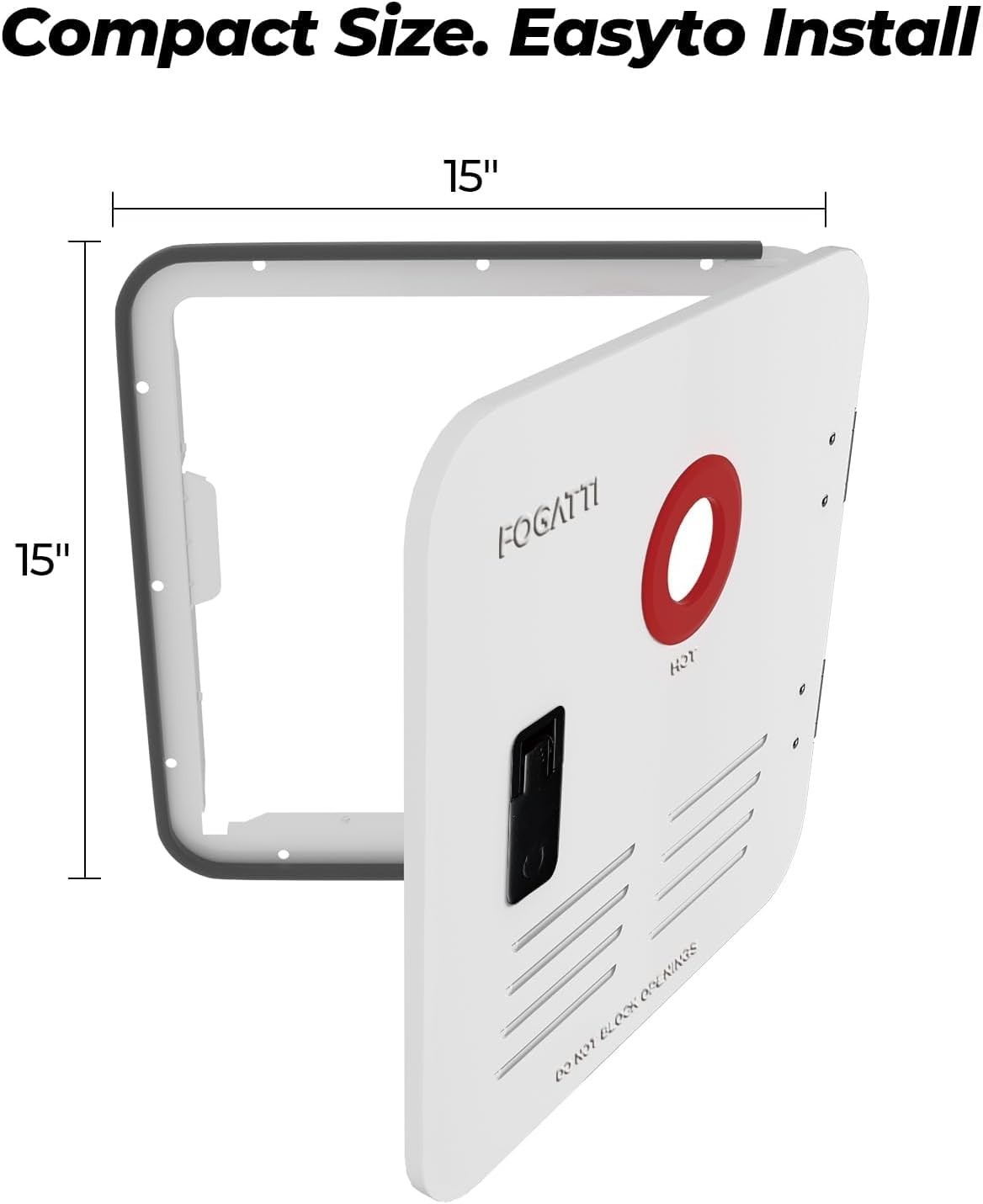 RV Water Heater Door, Only Door Kit- 3 Sizes 15*15/15*18/18*18 White/Black