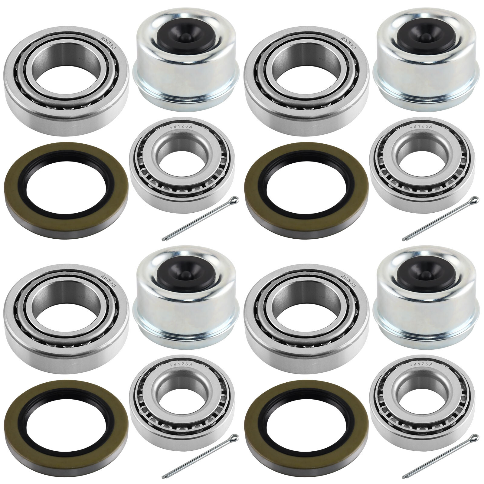 4x K3-200 6k-7k lbTrailer Bearing Kit 25580 14125A/14276 Bearings 10-36 Seal A