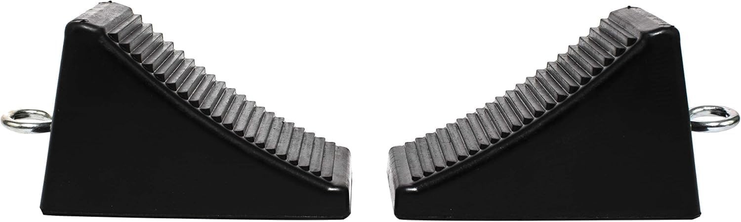 Heavy Duty Solid Rubber Wheel Chocks Truck Rv Camper Trailer Car Tire Stopper