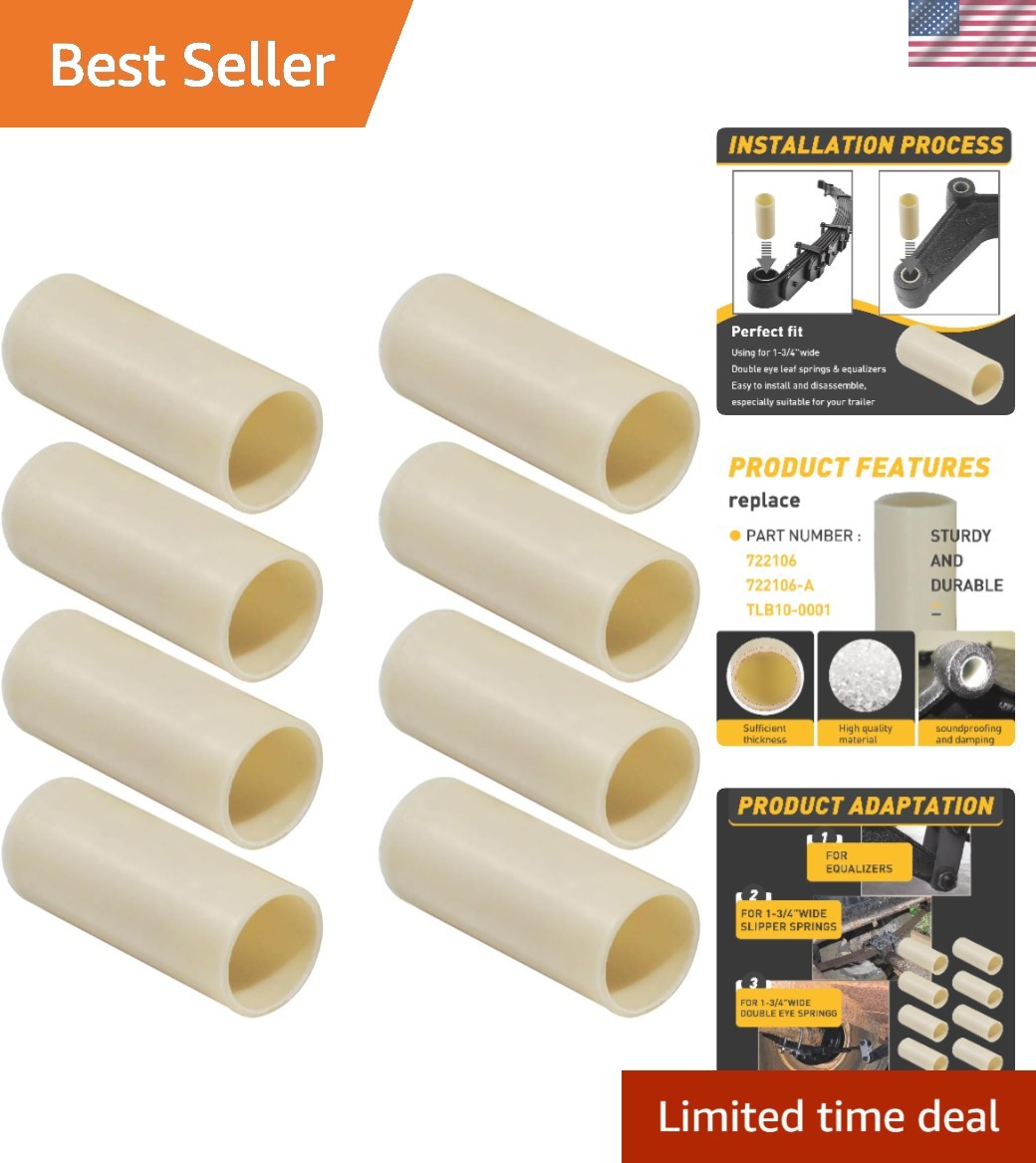 8-Pack Universal Fit Nylon Trailer Leaf Spring Bushings – Durable & Easy Install