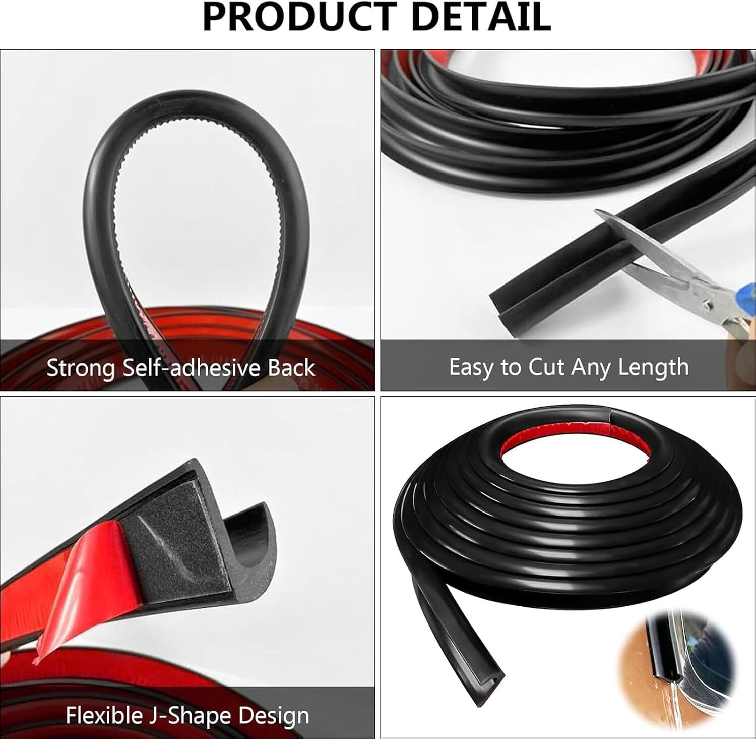 16/32FT RV Rain Gutter PVC Flexible Drip Rail Molding with Self-Adhesive Tape