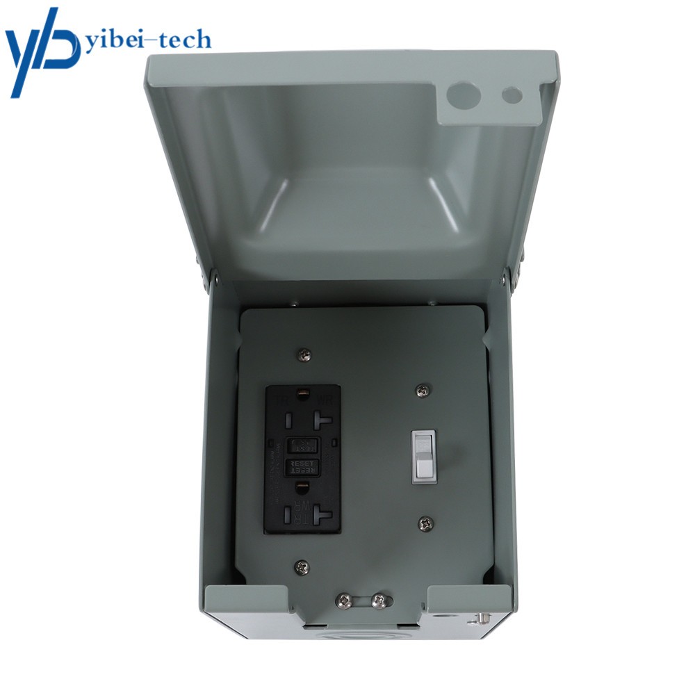 Outdoor Electrical Outlet Box 20Amp GFCI Receptacle Plug Rainproof with Switch