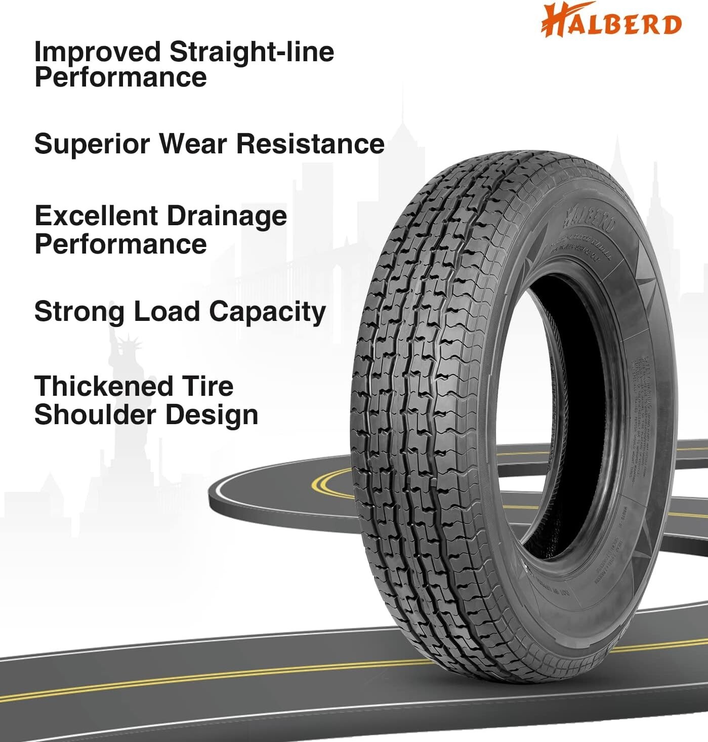 Set 2 175/80R13 Trailer Tires Radial 175 80 13 Heavy Duty 8PR Tubeless 175/80/13