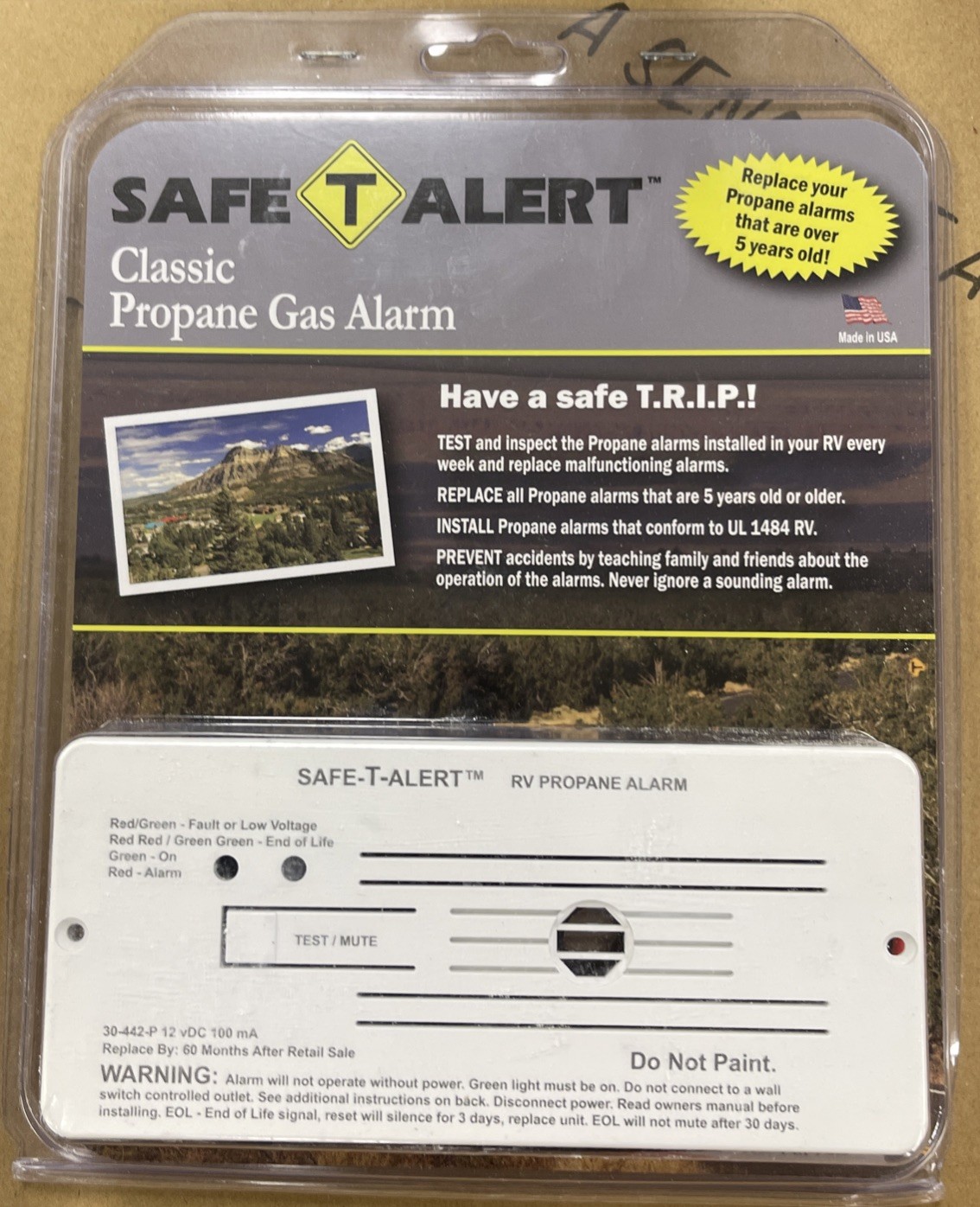 MTI Industries 30-442-P-WT Safe T Alert 30 Series Propane/LP Gas Alarm New
