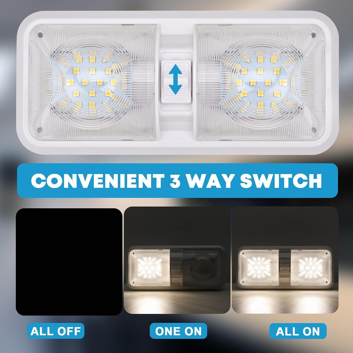 12V LED RV Ceiling Dome Light RV Interior Lighting for Trailer Camper Truck Boat