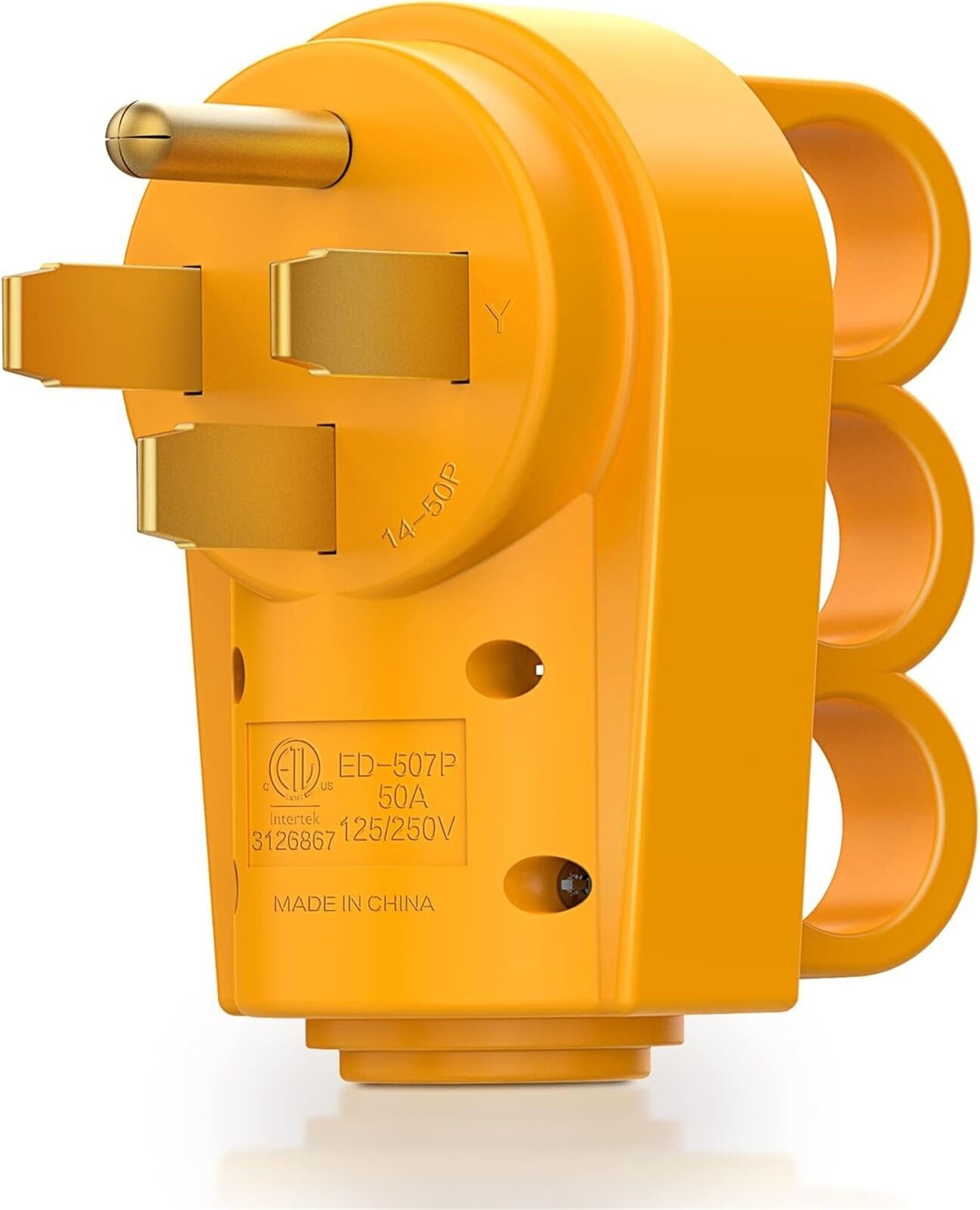 125 250V 50Amp Heavy Duty RV Replacement Male Plug With Ergonomic Handle