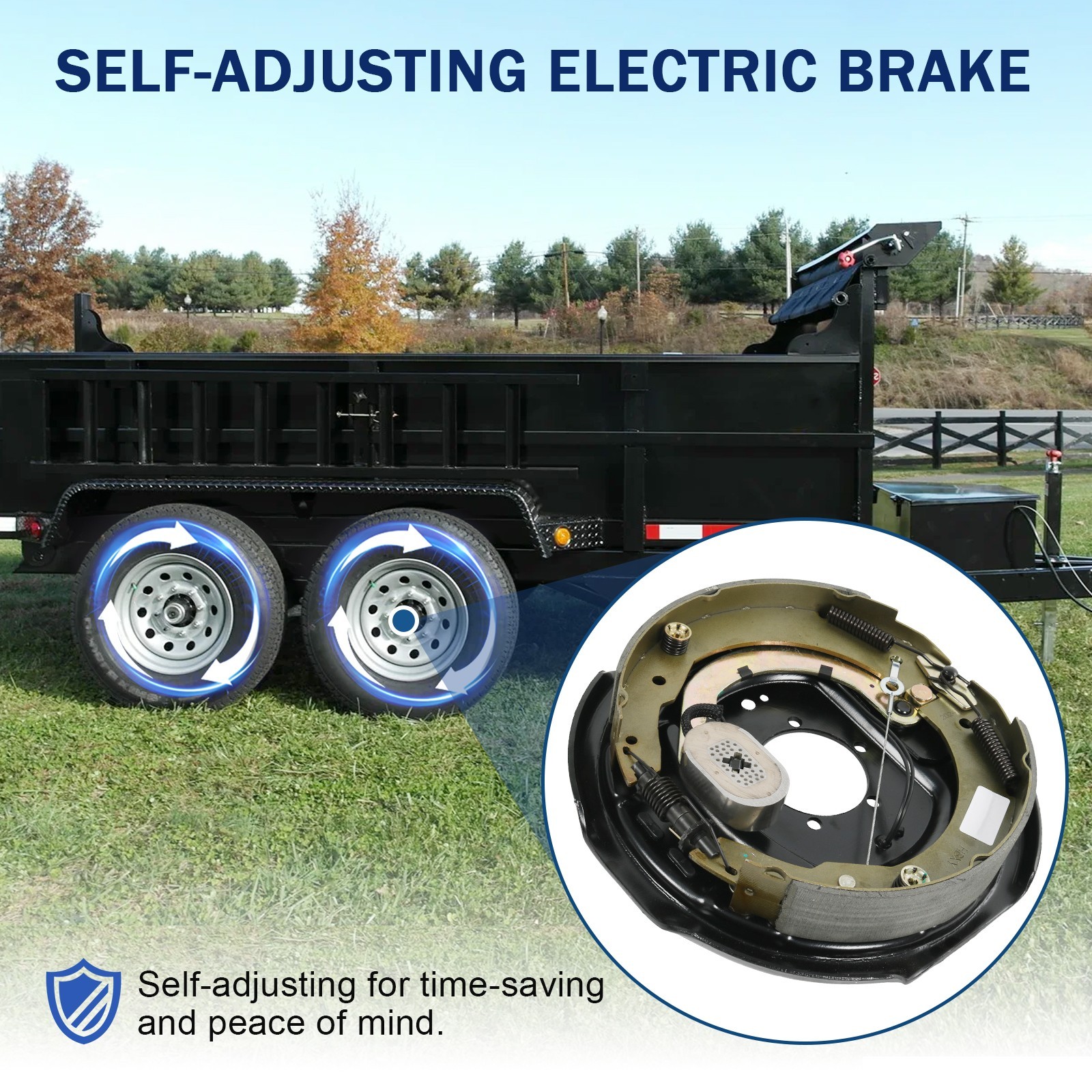 Four 12″ X 2″ Electric Trailer Brake Assembly for 7000 Lbs Trailer Axles LH & RH