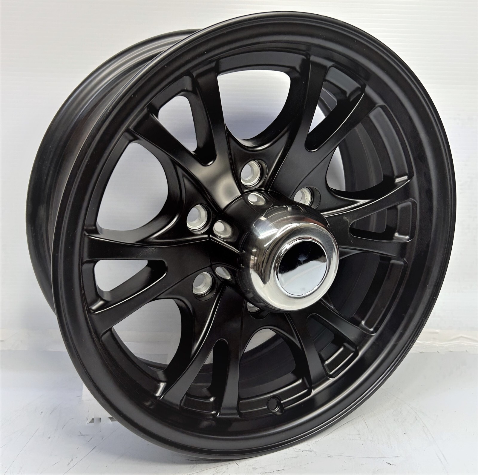 15″ Inch 6 Lug Aluminum Rim Black RV Camper Trailer Wheel 15655MATT