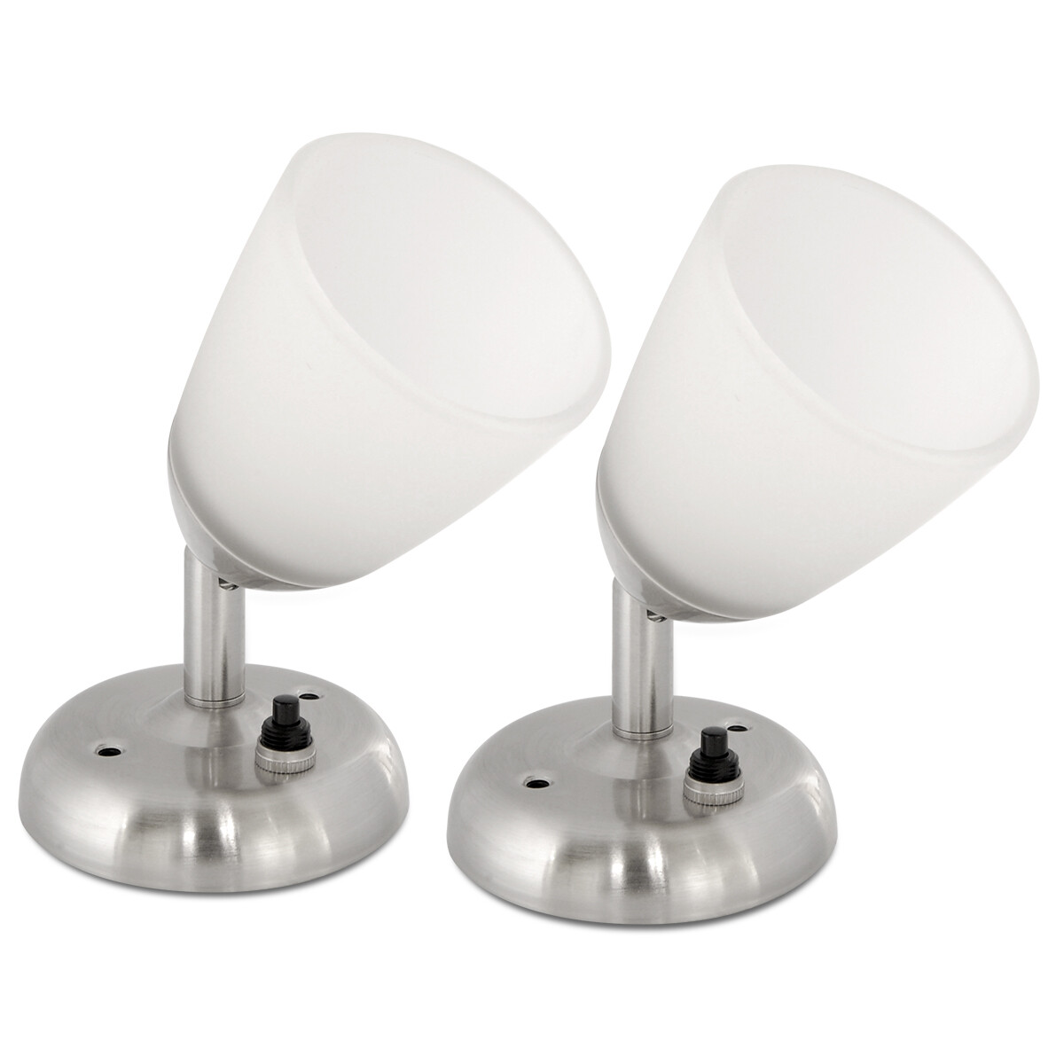 2X 12V Swivel Frosted Glass RV Trailer Interior LED Reading Light Bedside Wall