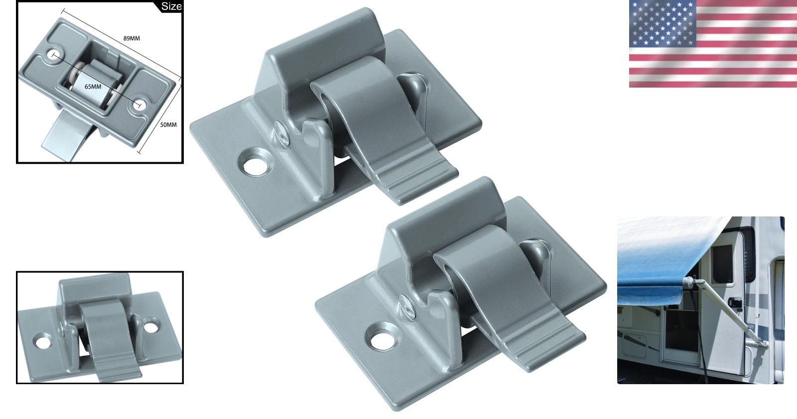 Replacement Mounting Brackets for Dometic Awning Arm – 2 Pack, Metal Durability