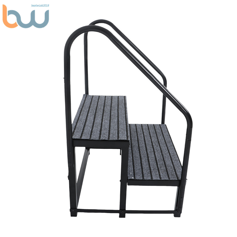 RV Camper Steps 2-3-4 Steps Outdoor Stairs Heavy Duty 660lbs with Handrails+Mats