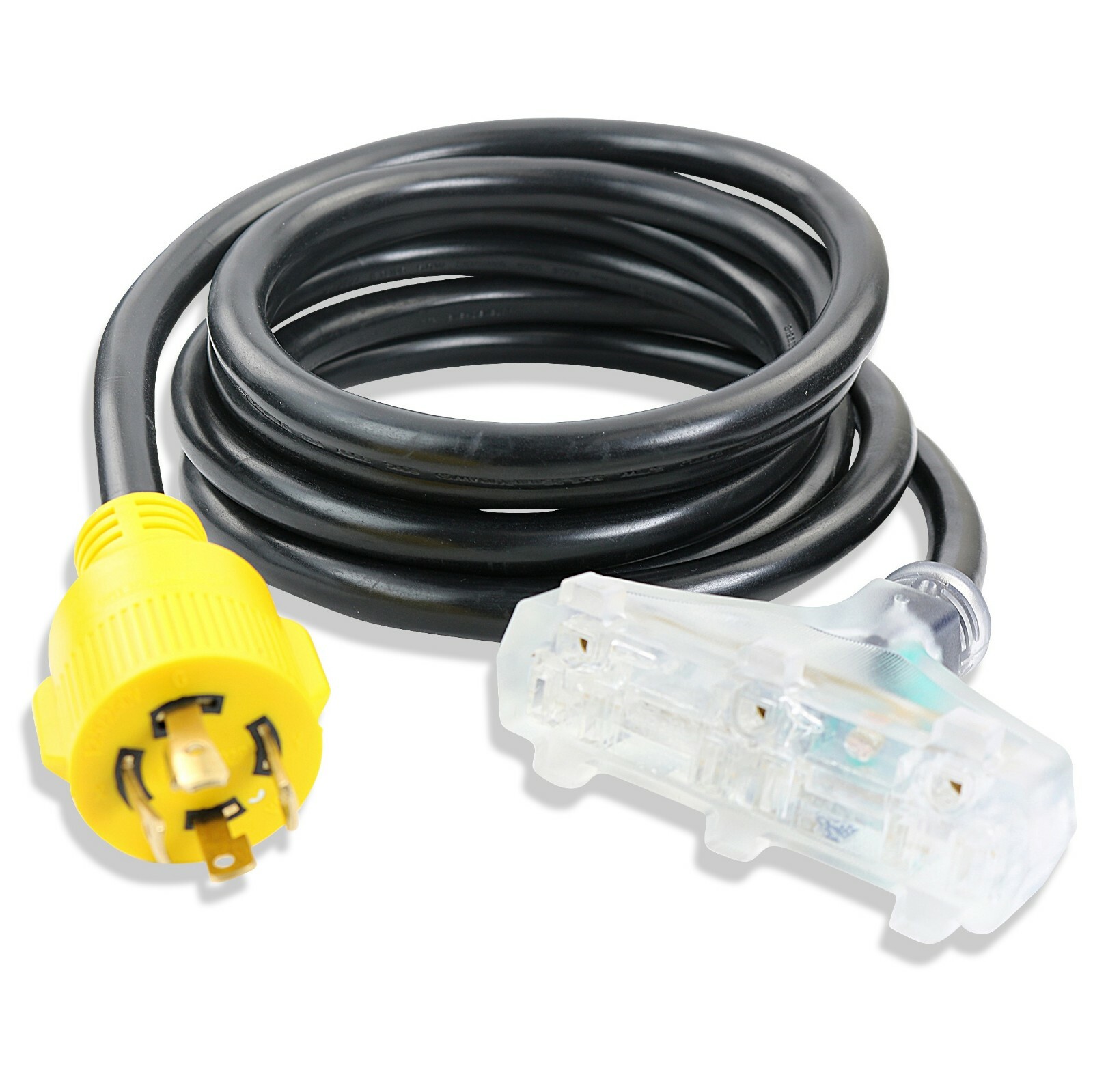 Generator Adapter Cord 10’ 4 Prong Power Cable 10/4 Tri 15 Amp Adapter Plug