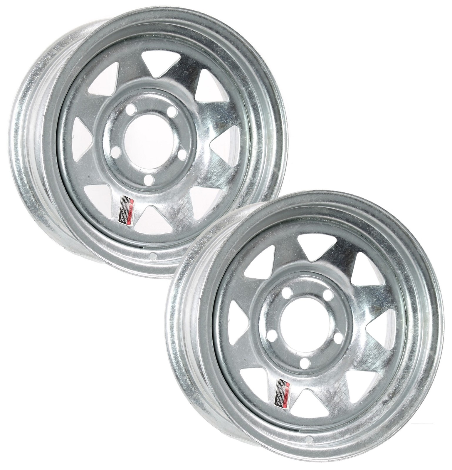 eCustomrim 2-Pk Boat Trailer Rims Wheels 14″ 14X6 5 Lug Galvanized Spoke