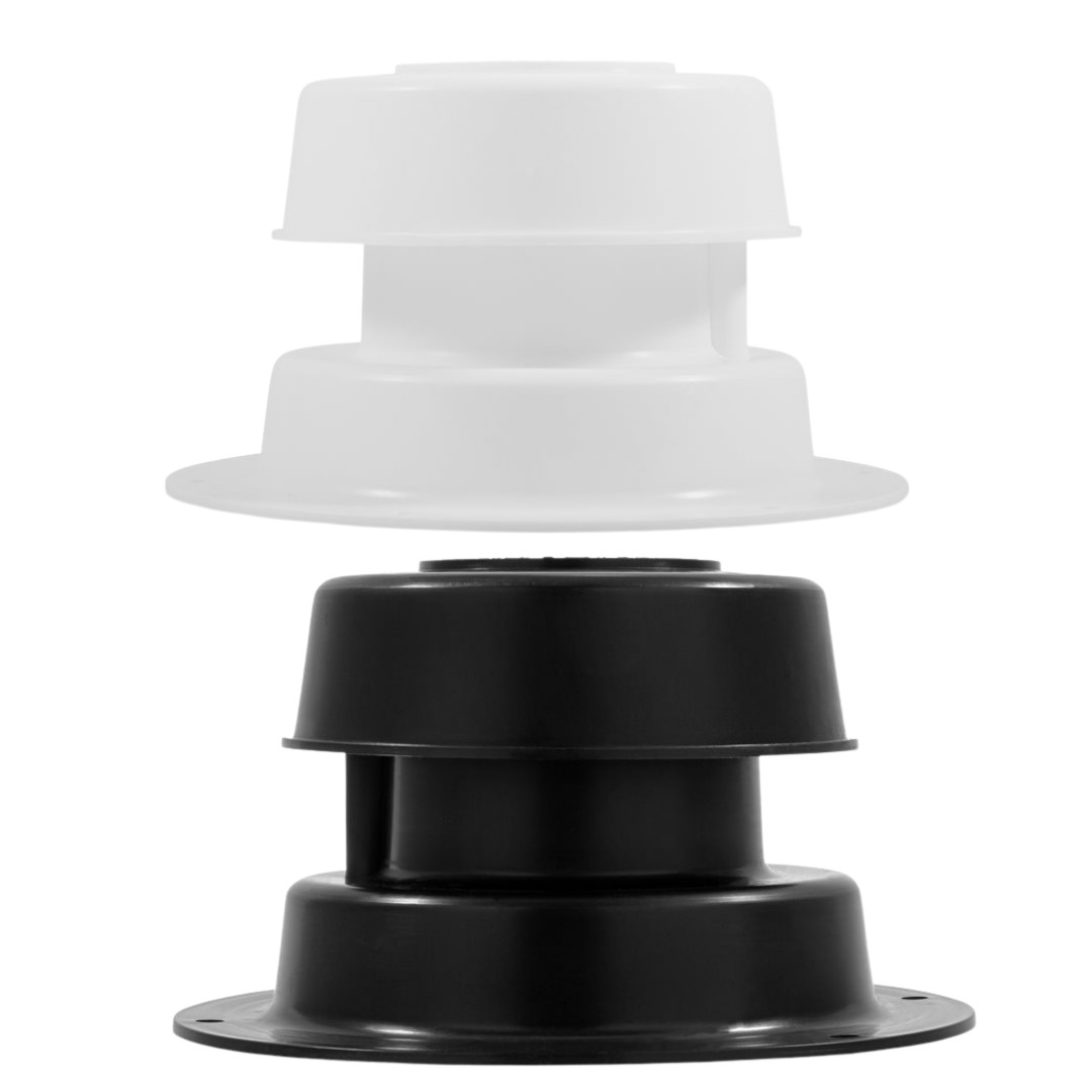 Camco RV White – Black Plumbing Roof Vent Cap with Removable Top