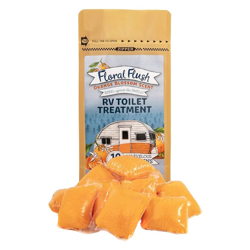 Camco Drop-Ins 17.5 oz. Orange Blossom Floral Flush Toilet Treatment 10 Pieces