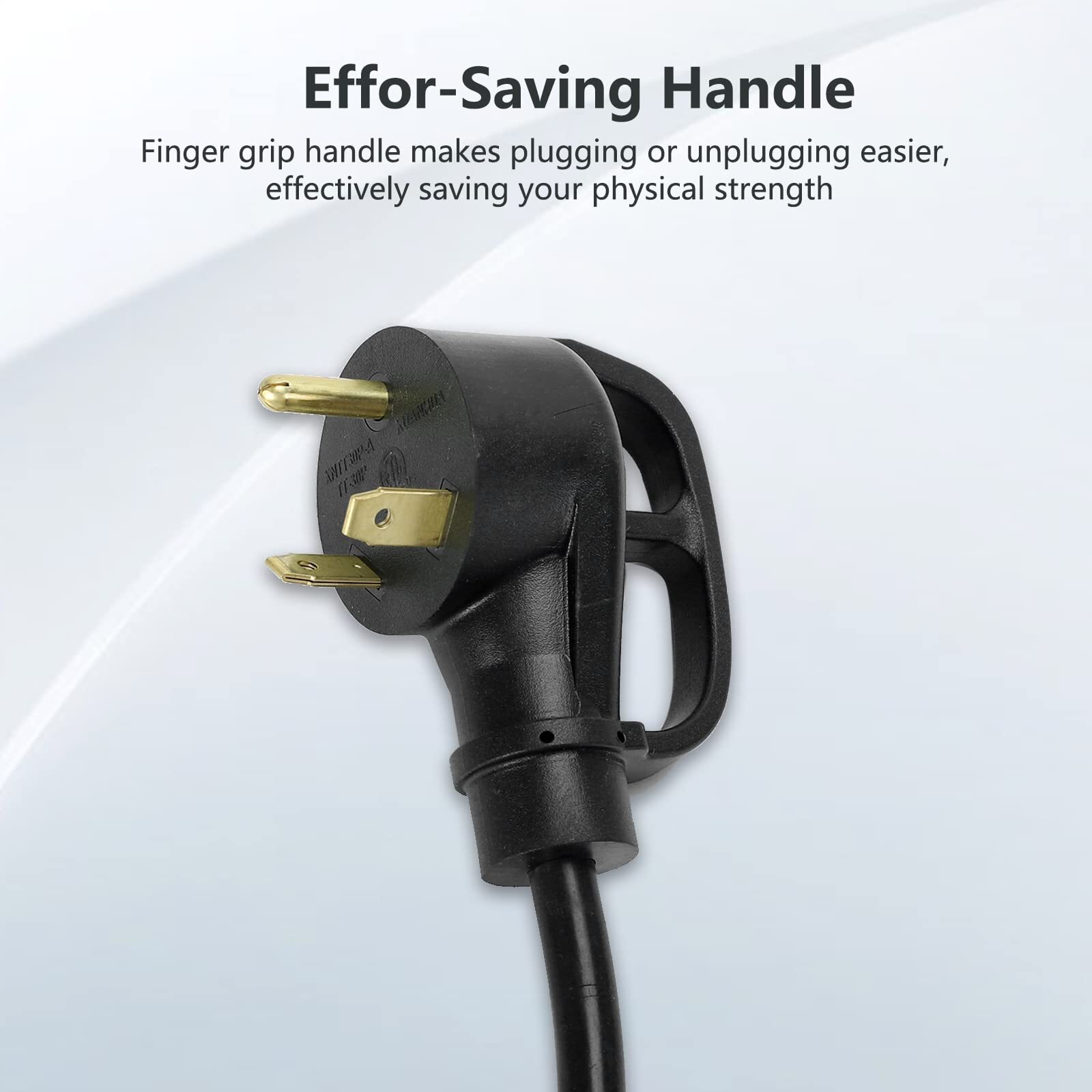 RV 30A to (3) 15A Adapter Cord Tri Outlet Household 125/250V with Grip Handle