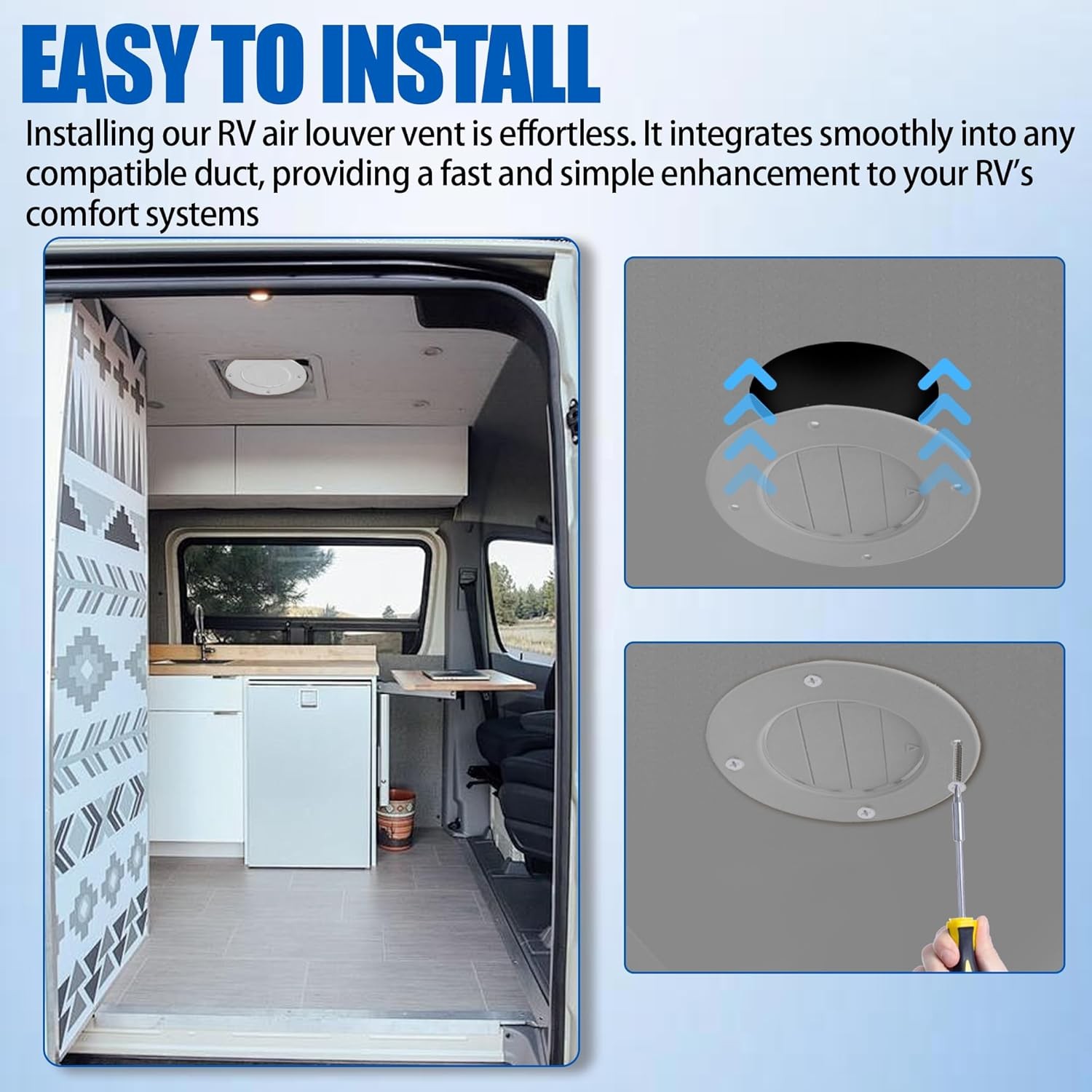 (5-Pack) 6.5″ RV Ceiling Vent Covers for Inside Camper, RV AC Vent Cover