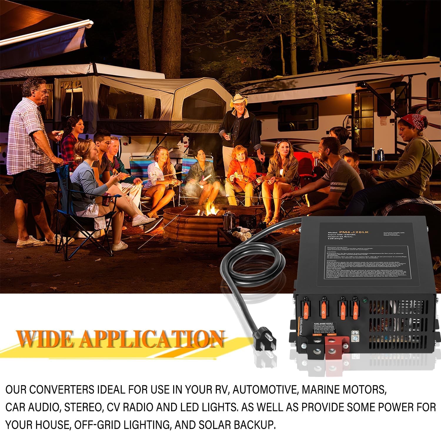 120 Amp RV Power Converter & Battery Charger For Lead-Acid & Lithium Batteries