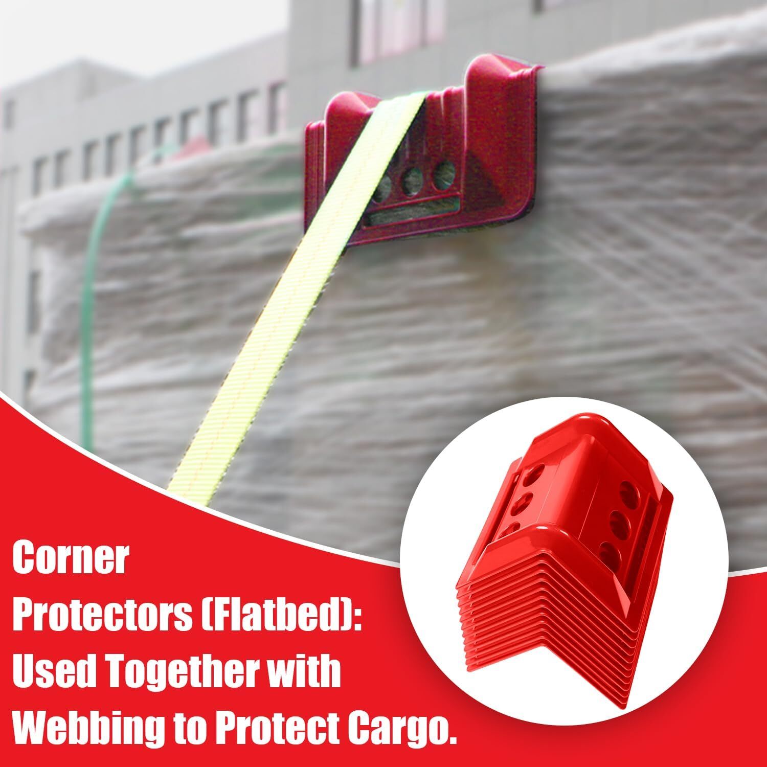 24 Pack Flatbed Edge Protectors Compatible with 4 Inch Ratchet & Winch Straps