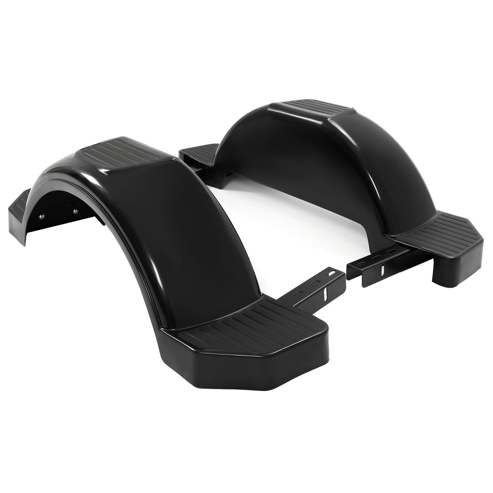 Black Pair of Single Axle Trailer Fenders Fits 13″ Wheels Tire Skirt Boat