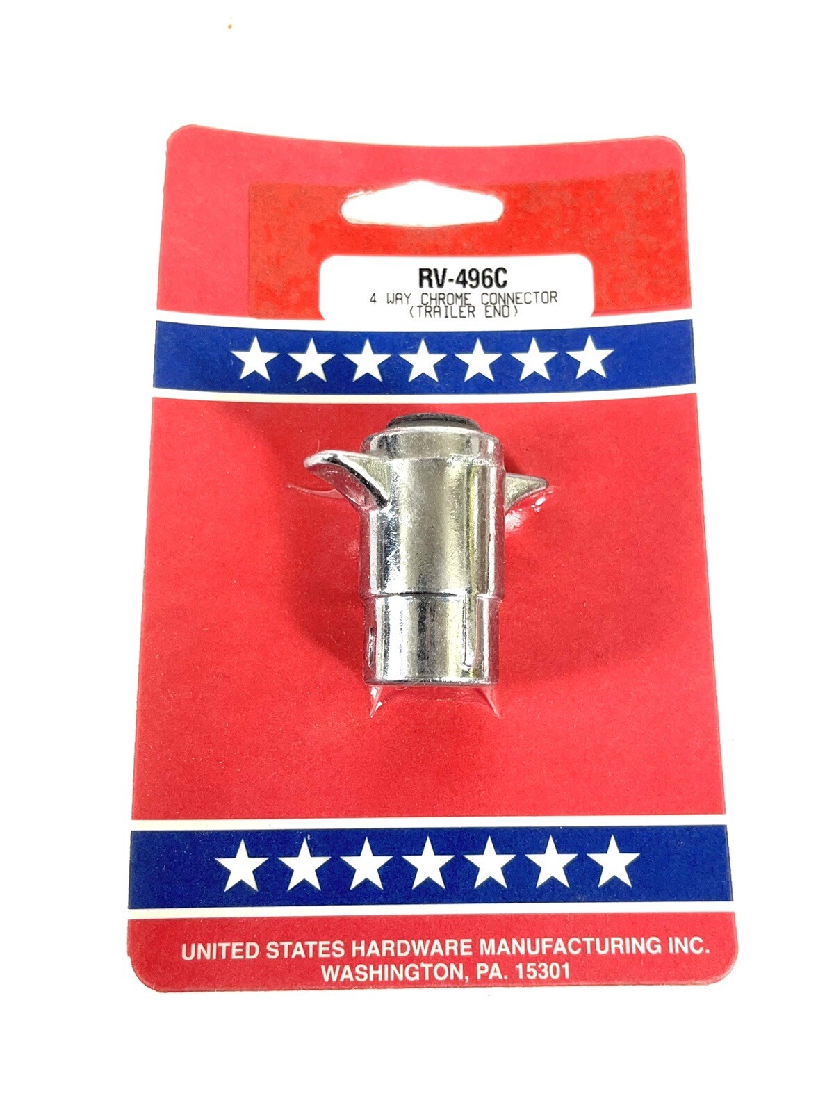 United States Hardware RV-496C 4-Way Chrome Connector (Trailer End), FREE SHIP