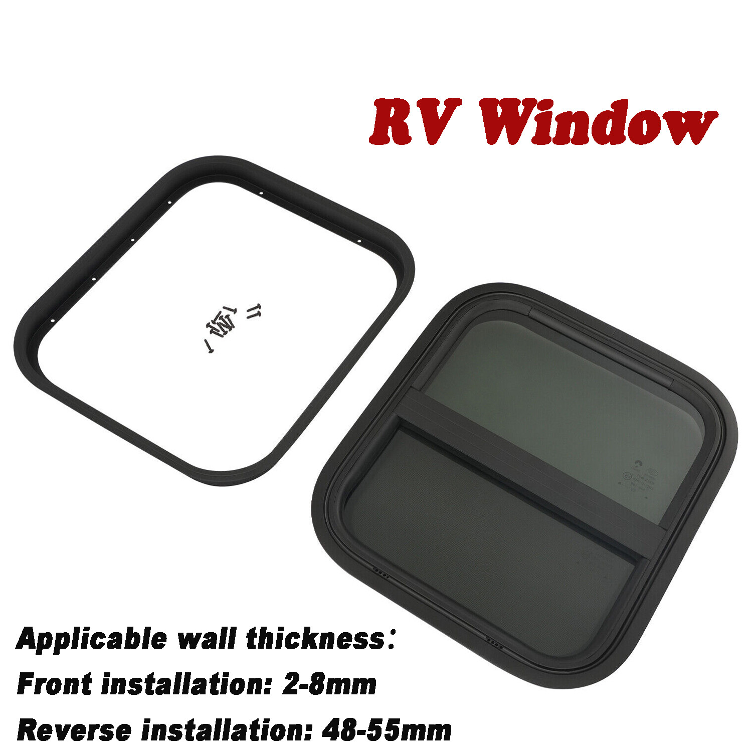 14″x 16″ Vertical Slider RV Window With Screen for Trailer Camper Food Truck