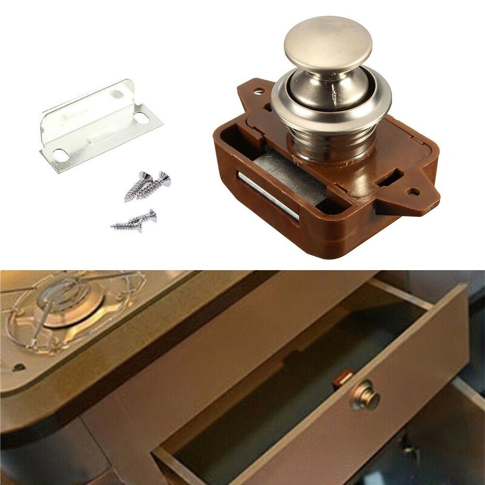 Latch Knob Push Button Catch Lock Cupboard Door for MOTORHOME Cabinet Camper