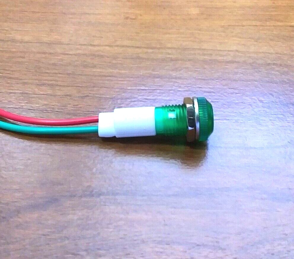 6 BBT 12 volt Waterproof Low-Profile Bright Green LED RV Indicator Lights