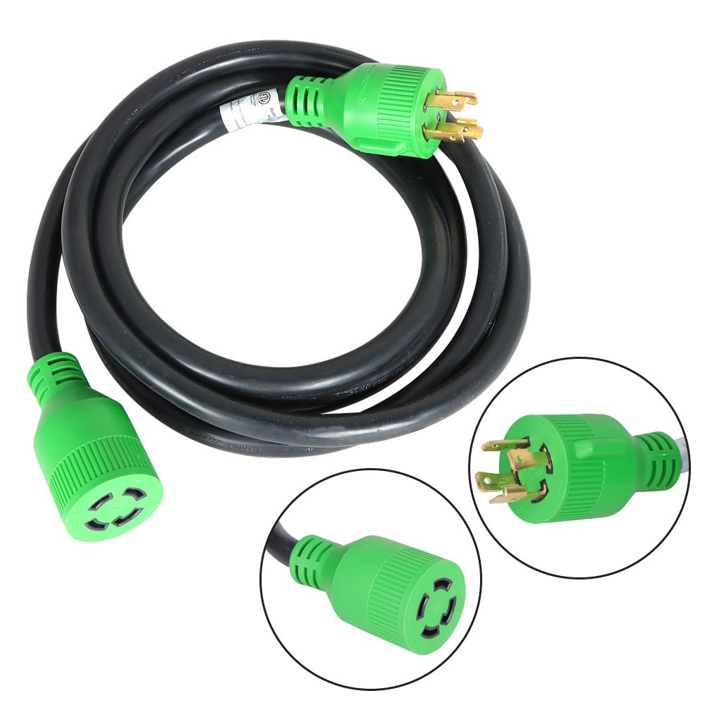 NEMA L14-30P/L14-30R 10FT Adapter Plug 4 Prong 30 Amp Generator Extension Cord