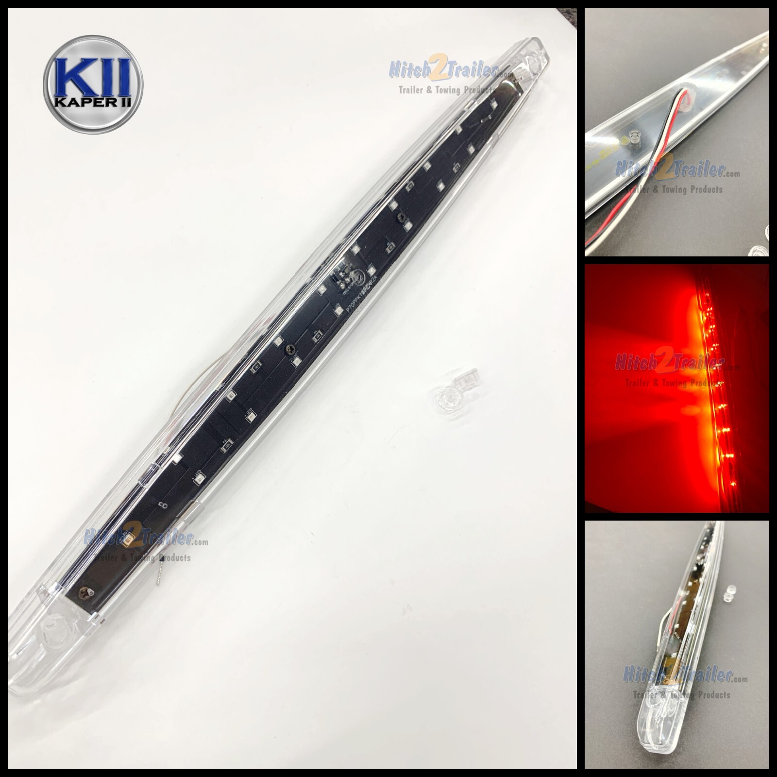 (1) 18 LED Clear lens stop turn tail 18″ low profile Truck Trailer RV Camper