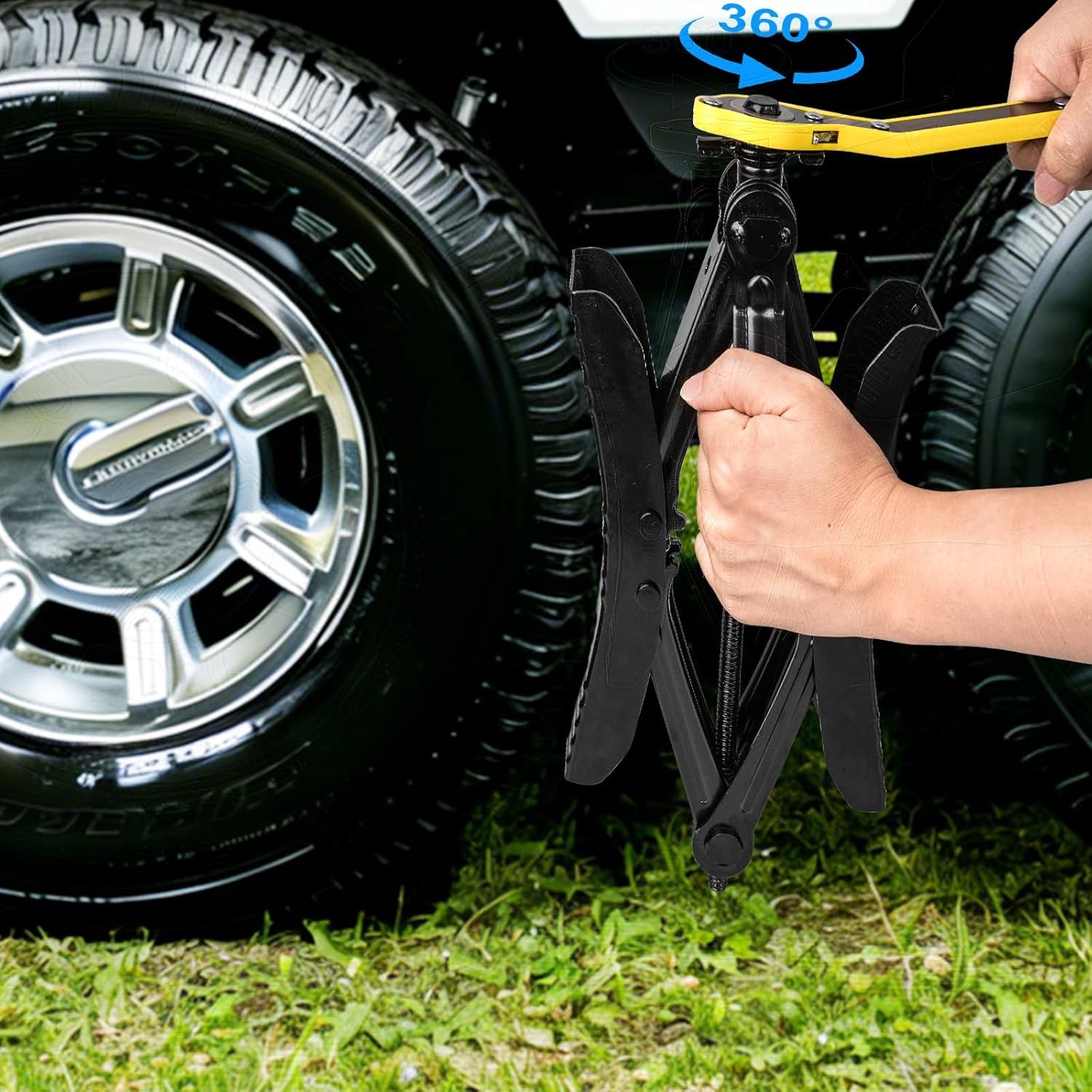 RV X-Chock Wheel Stabilizer 2Pack Heavy Duty Camper Travel Trailer Tire Lock Kit
