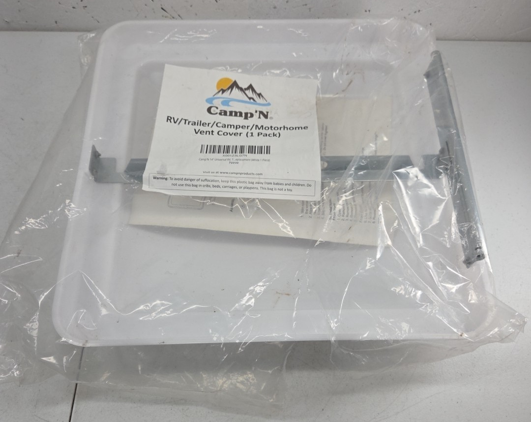 Camp’N RV Trailer Camper Motorhome Vent Cover 14″ Universal White Plastic
