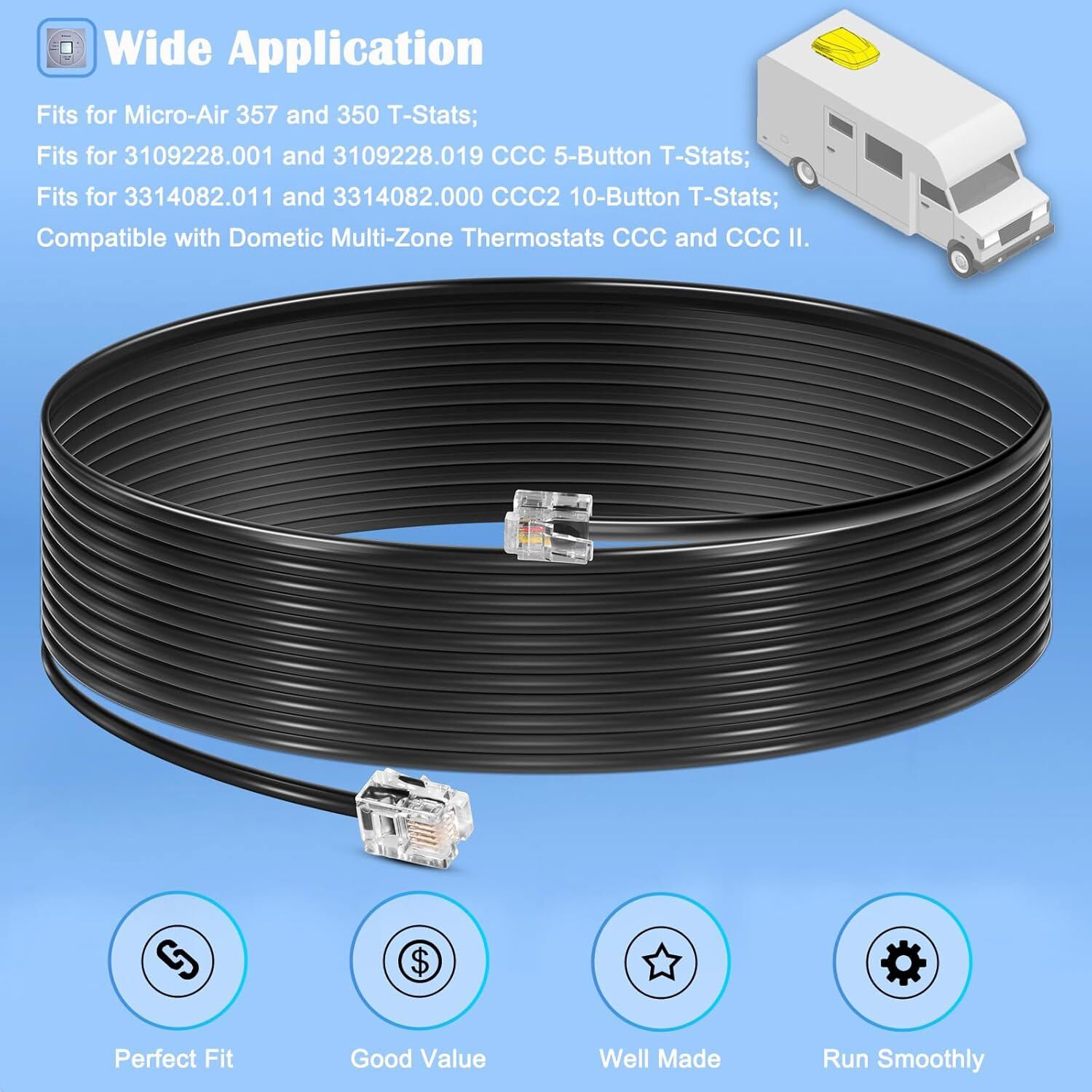3106614.013 Communication Cable For Dometic RV Heat Pumps & AC Control Boards