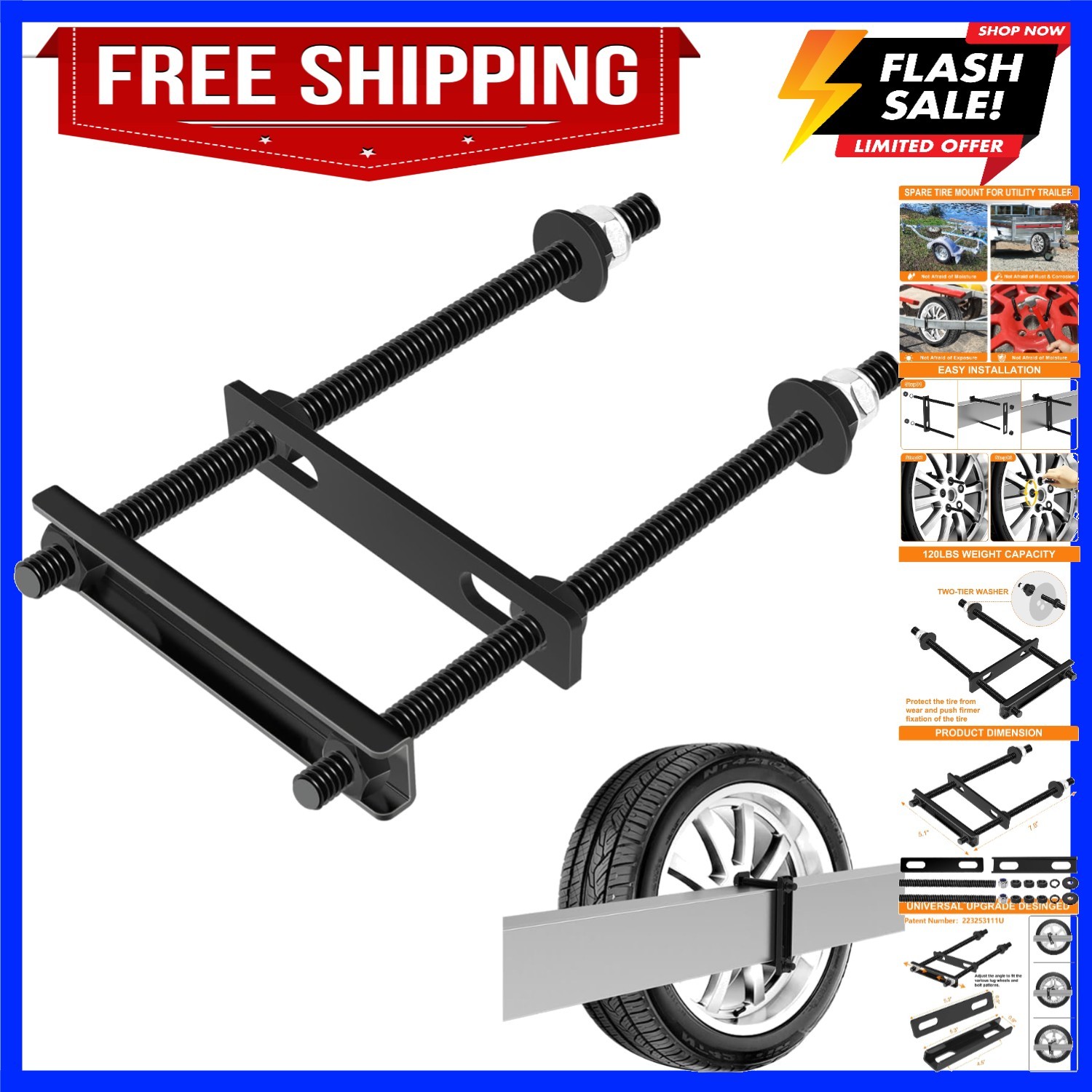 Trailer Spare Tire Mount, Spare Tire Mount for Utility Trailer, The Trailer A…