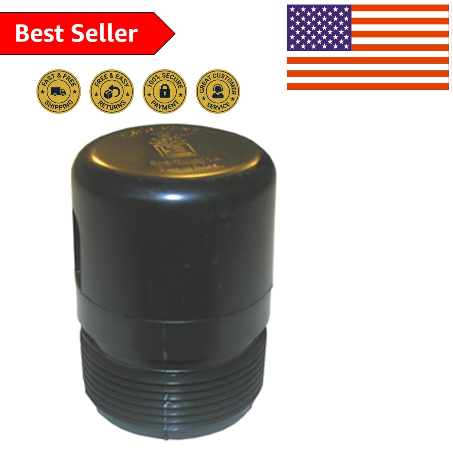 Durable ABS Plastic Plumbing Vent, 1 1/2-Inch Male Thread for Easy Installation