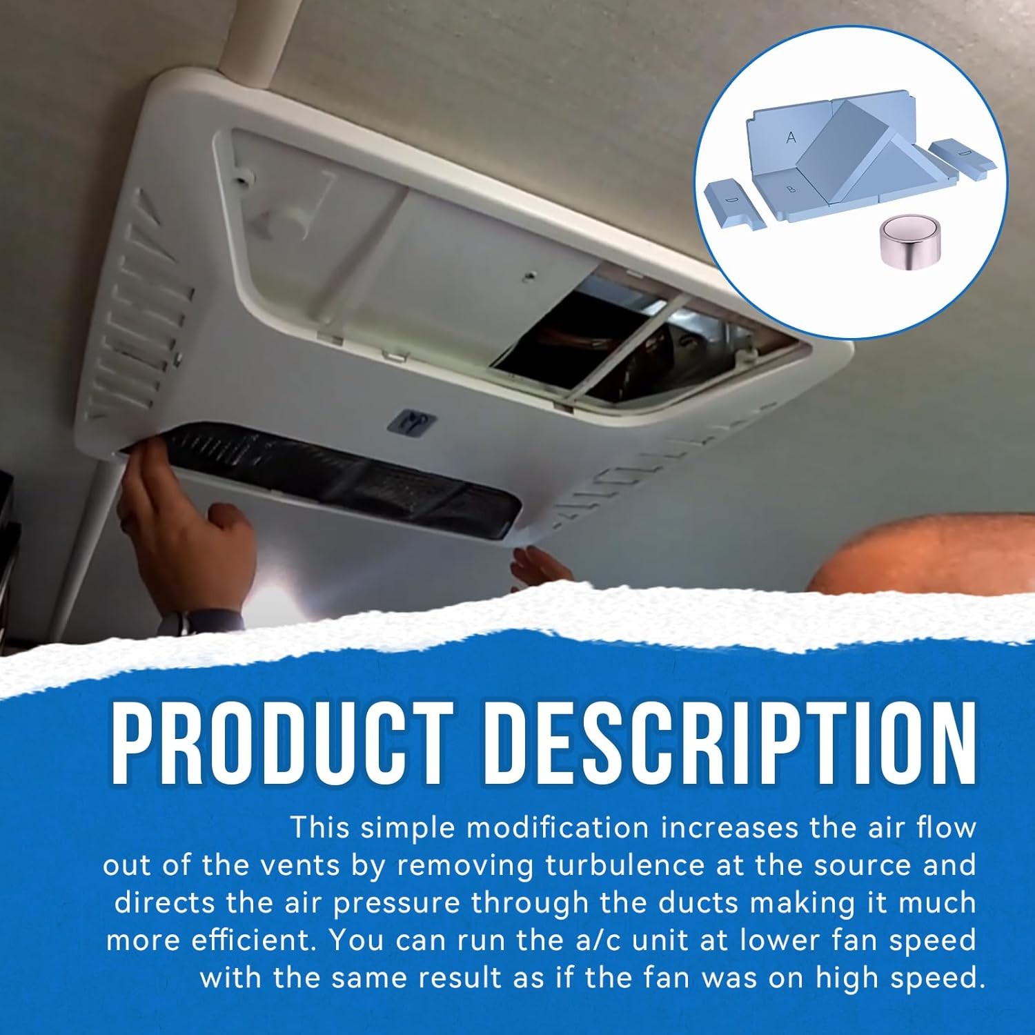A/C Upgrade Modification Kit For Dometic RV Dometic Brisk Air 2, EVO, Blizzard